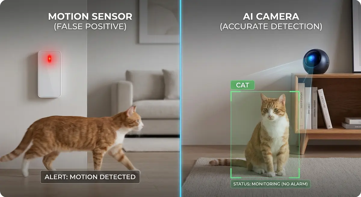 Domotique et animaux : capteurs de mouvement vs caméras IA pour les chats